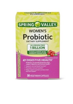 Spring Valley Women s Probiotic 1 BILLION Cultures w/Cranberry Extract 30 Ct