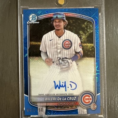 2025 Bowman Chrome -Wilfri De La Cruz #BMA-WD Blue Refractor 63 /150 Auto/rookie