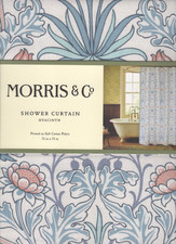 William Morris Fabric Shower Curtain Hyacinth Multicolor 72"x72" Blue Pink Aqua