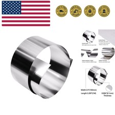 304 Stainless Steel Foil Roll, 0.1mm x 100mm x 1M, Metal Strip Sheet for Indu...