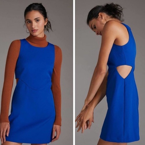 NWT Anthropologie Mare Mare Cut Out Shift Dress Blue Size XS