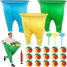 3 PCS Granny Pants Yard Game, Granny Pants Outdoor Party Game with 15 Bouncy Bal