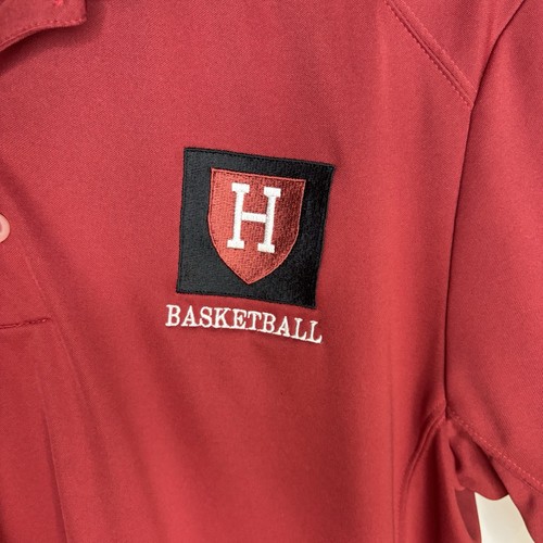 Nike Dri-Fit Harvard Basketball Polo Shirt Red Medium Mens University Team - Picture 4 of 11