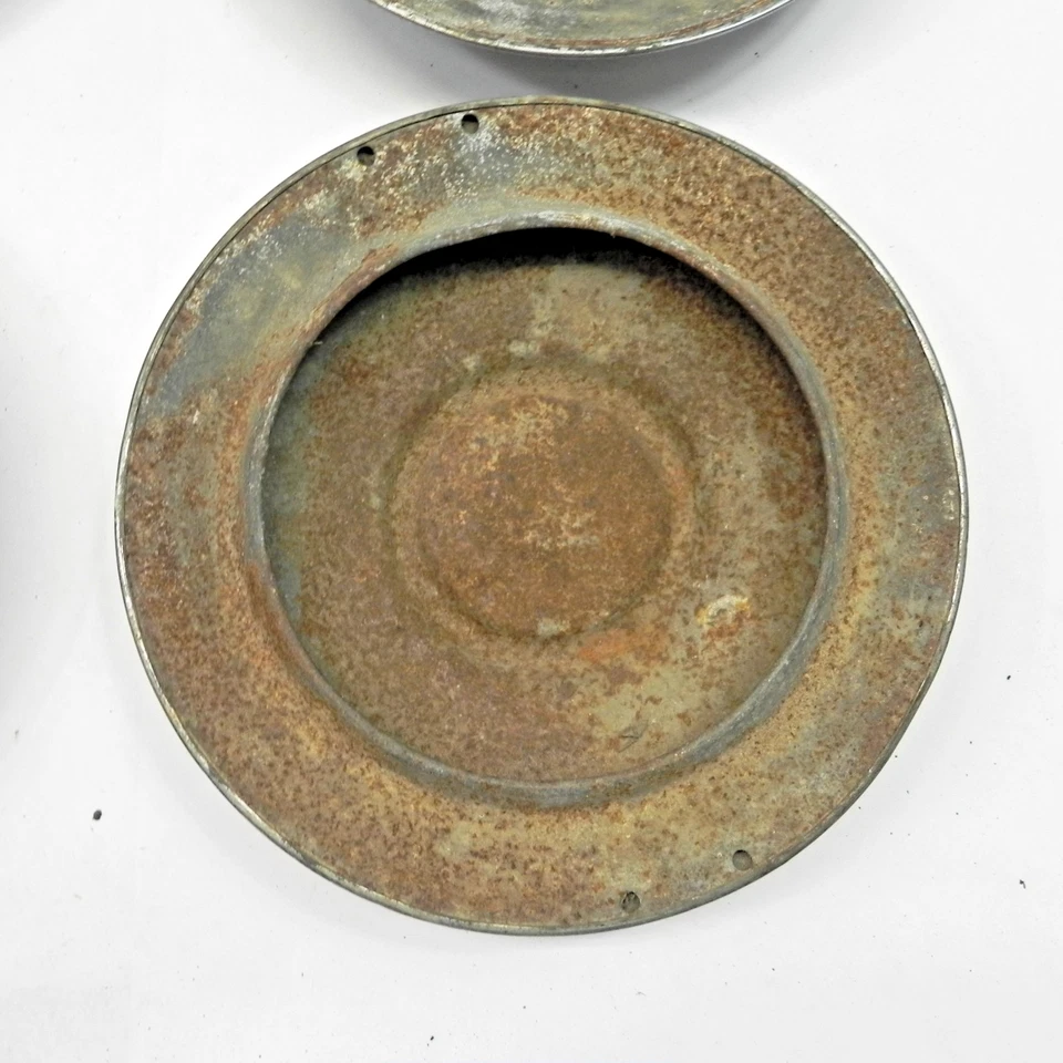 1949-1950-1951 FRAZER TAPACUBOS ESTILO PLATO PERRO CROMO USADO JUEGO DE 4 RARO KAISER Foto 2 de 4