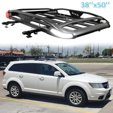 50'' Roof Racks Cargo Basket Cross Bars w/ LED Light For Dodge Journey 2009-2020