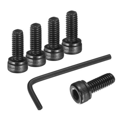 100 Stück Sechskantschrauben M4x10mm für Hex-Werkzeug, schwarz