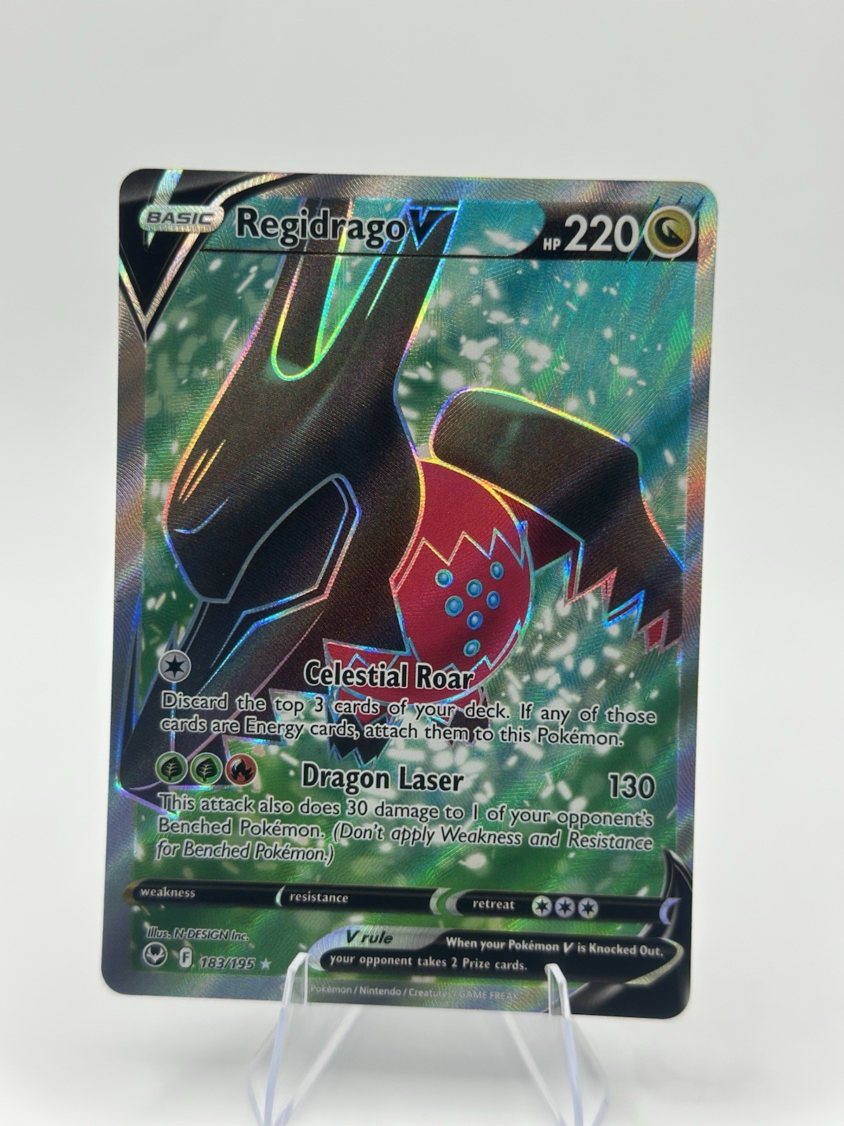Pokemon TCG: Regidrago V 183/195 Full Art Ultra Rare Silver Tempest NM