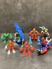 Marvel Playskool Heroes Lote de 6 Figuras 2 Vehículos Spider-Man Iron Man Hulk