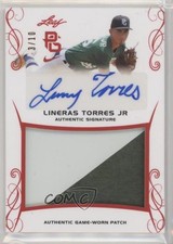 2017 Leaf Perfect Game National Showcase Red 3/10 Lenny Torres Jr Patch Auto 0tx