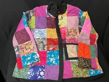 Vintage Handmade Patchwork Quilt Jacket Coat 1980s-90s, Lined
