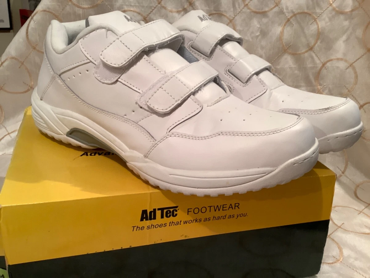 9633 AdTec White Men s Uniform Athletic Official Velcro Shoes Size 14