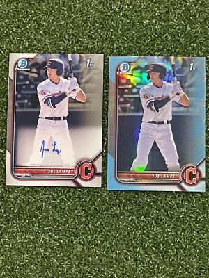 2022 Bowman Draft Chrome 1st Auto Joe Lampe & Sky Blue Refractor (Get BOTH *) 