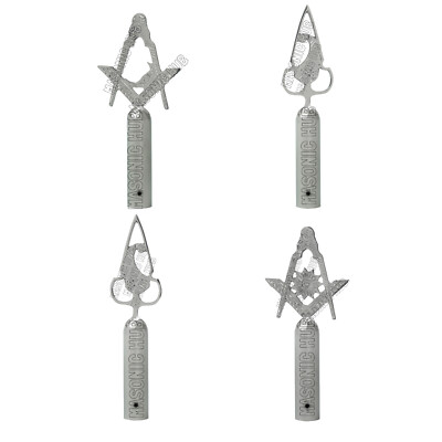 Masonic Blue Lodge Velvet Pedestal Covers - Set Of 3 Pcs - Silver | Handmade