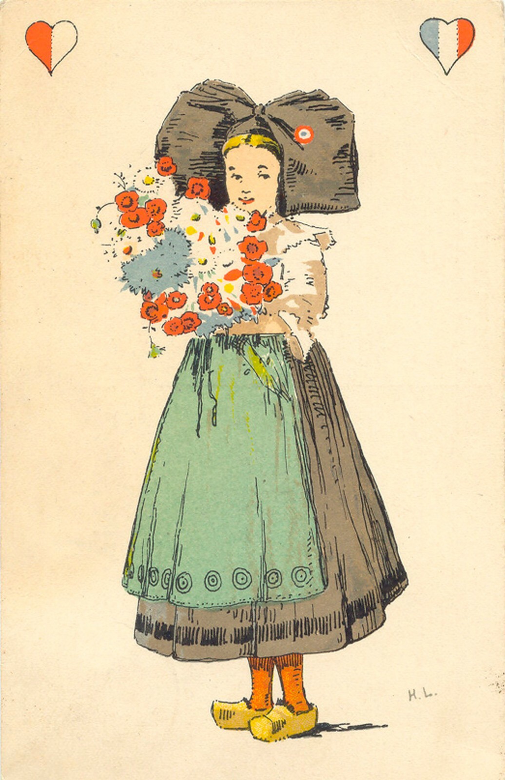 FRANCE 1919 10C Red Sower EF a. Beautiful Artist Postcard Censorship Post i.d. Switzerland
