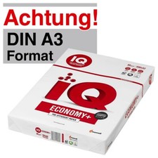 500 Blatt IQ Kopierpapier ECONOMY Druckerpapier Laser Fax Kopiere DIN A3 80 g/qm