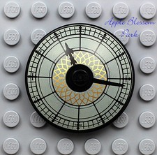 NUOVO Lego Minifig OROLOGIO MUNICIPIO con lancette nere - piatto radar minifigure 4x4 10224
