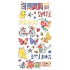 Simple Stories  SIMPLE VINTAGE LINEN MARKET  Chipboard Stickers