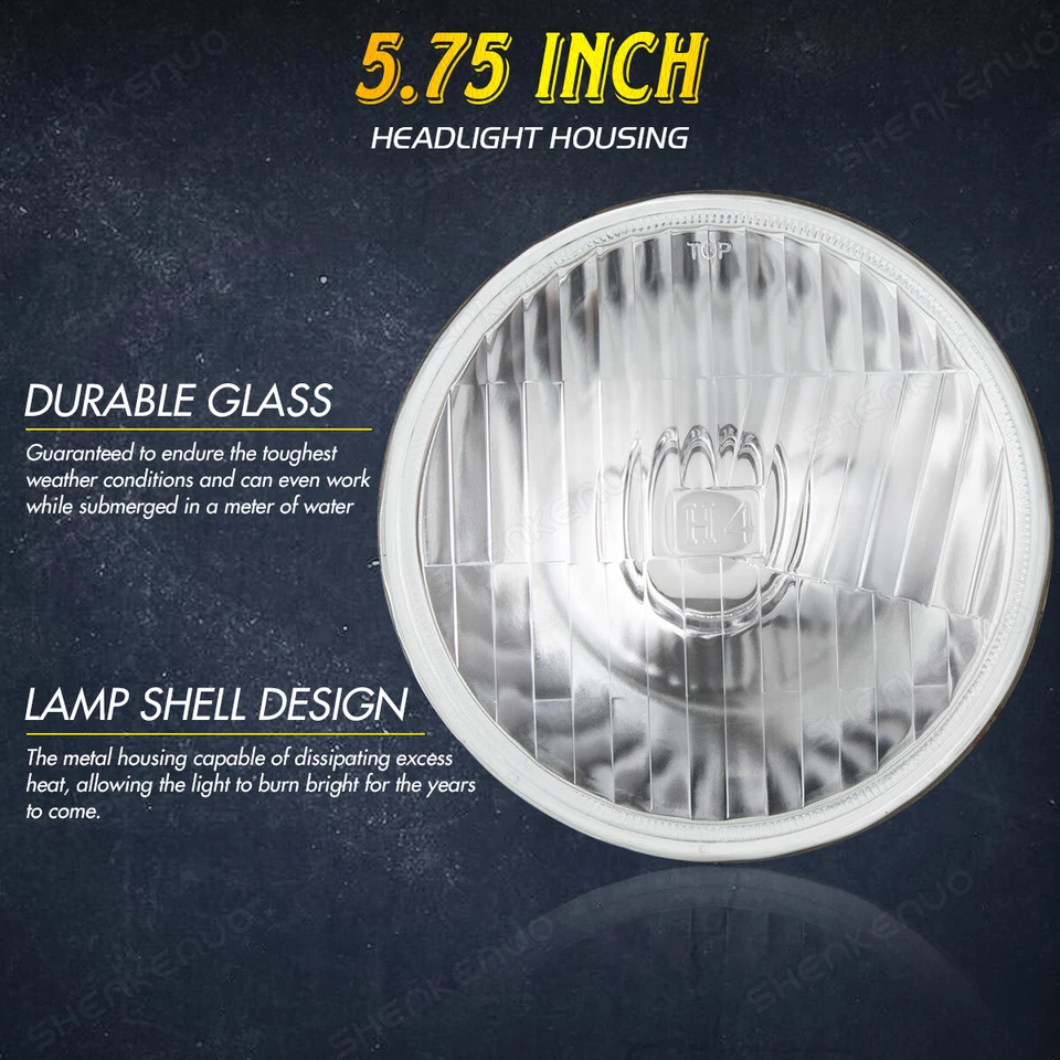 4Pcs 5.75" inch Round LED Headlights Hi Lo Beam For Chevrolet Corvette 1959-1979 - Image 3 of 4