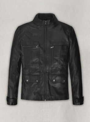 Classic Men's Paul Wesley Vampire Diaries Leather Jacket Black Genuine Lambskin