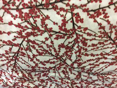 Hoffmann M7464 Beeren und Blüten auf cremefarbenem Hintergrund 100 % Baumwolle