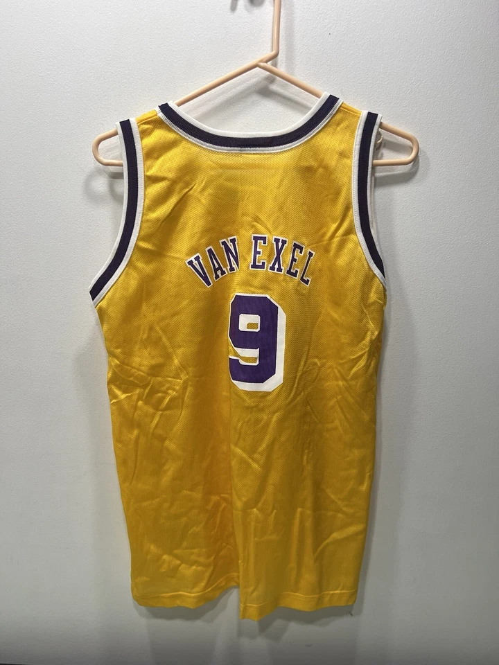 Vintage Champion NBA LA Lakers Nick Van Exel Jersey Size XL 18/20 Kids Rare - Image 4 of 4