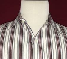 TASSO ELBA Striped Long Sleeve Button Up Dress Shirt Men's Size XL 100 Cotton