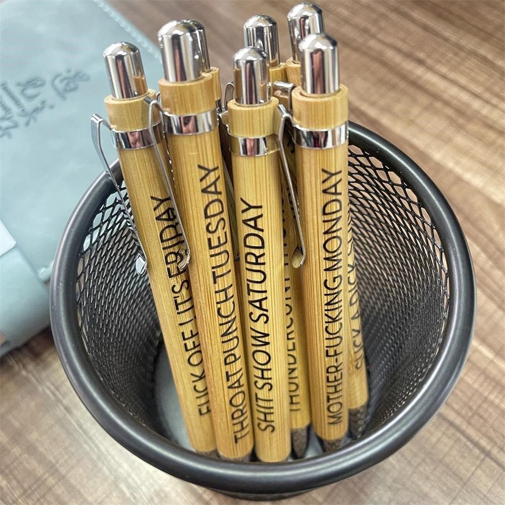 Retractable Homework Office Ballpoint Pen Wood Grain Signature ...