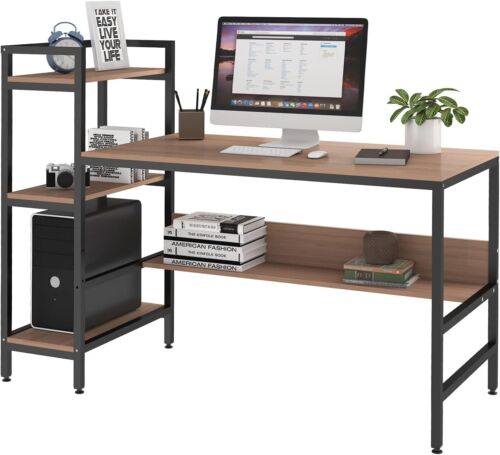 Computertisch Schreibtisch mit Ablagefächern Für Büro Wohnzimmer einfacher Aufb - Bild 2 von 7