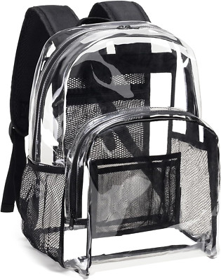Mochila transparente resistente, bolsa transparente para trabajo universitario