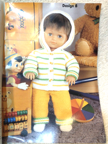 Doll Clothes Knitting Pattern Booklet Pretty Doll Sirdar Sweaters Blankets Hat - Picture 2 of 6