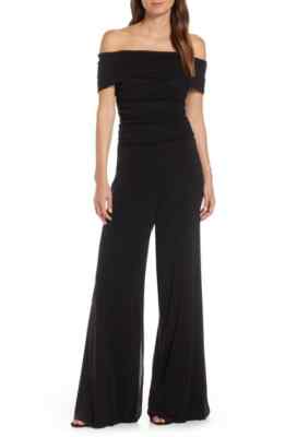 NEW Nordstrom ELIZA J Ruched Bodice Off The Shoulder Mesh Jumpsuit