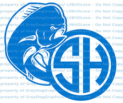 Custom Mahi Mahi Fishing Monogram Vinyl Decal Dolphin Sticker Fish