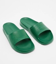 Mens Lacoste Slides Sandals Lacoste Croco 2.0 Green Slides NEW