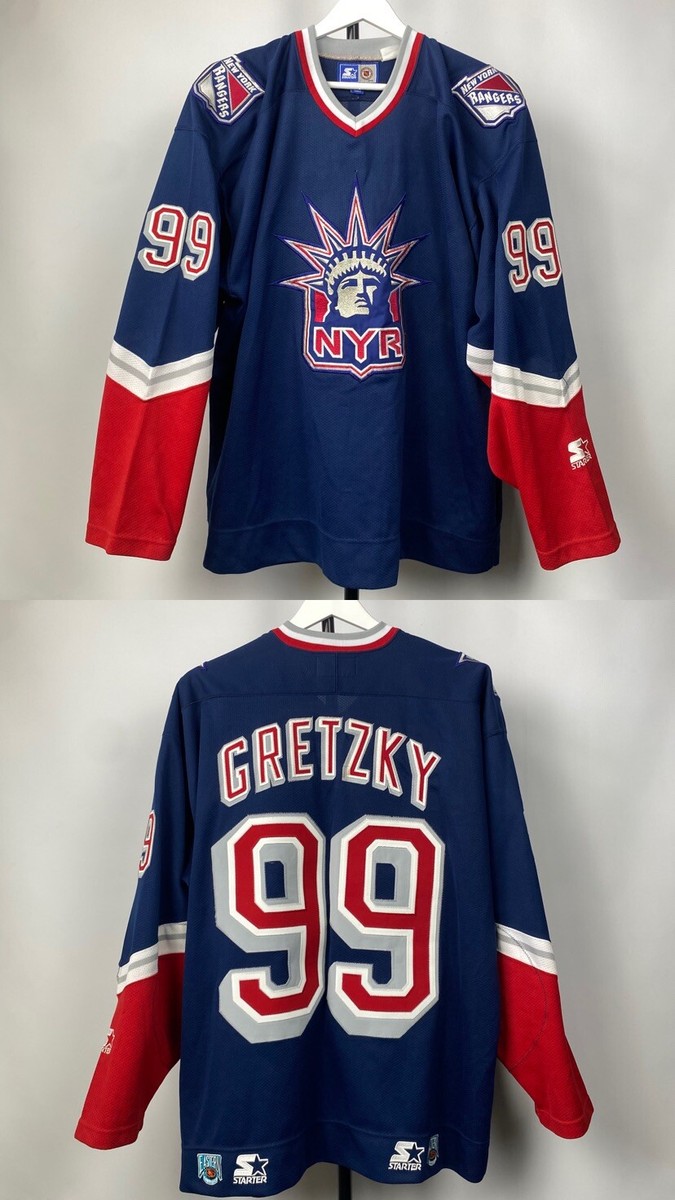 Gretzky New York Rangers Navy Jersey Vintage 90s Wayne Gretzky