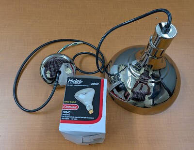 Hatco DL-800 Decorative Heat Lamps, Bright Nickel Plated Finish/Black Cord/Bulb