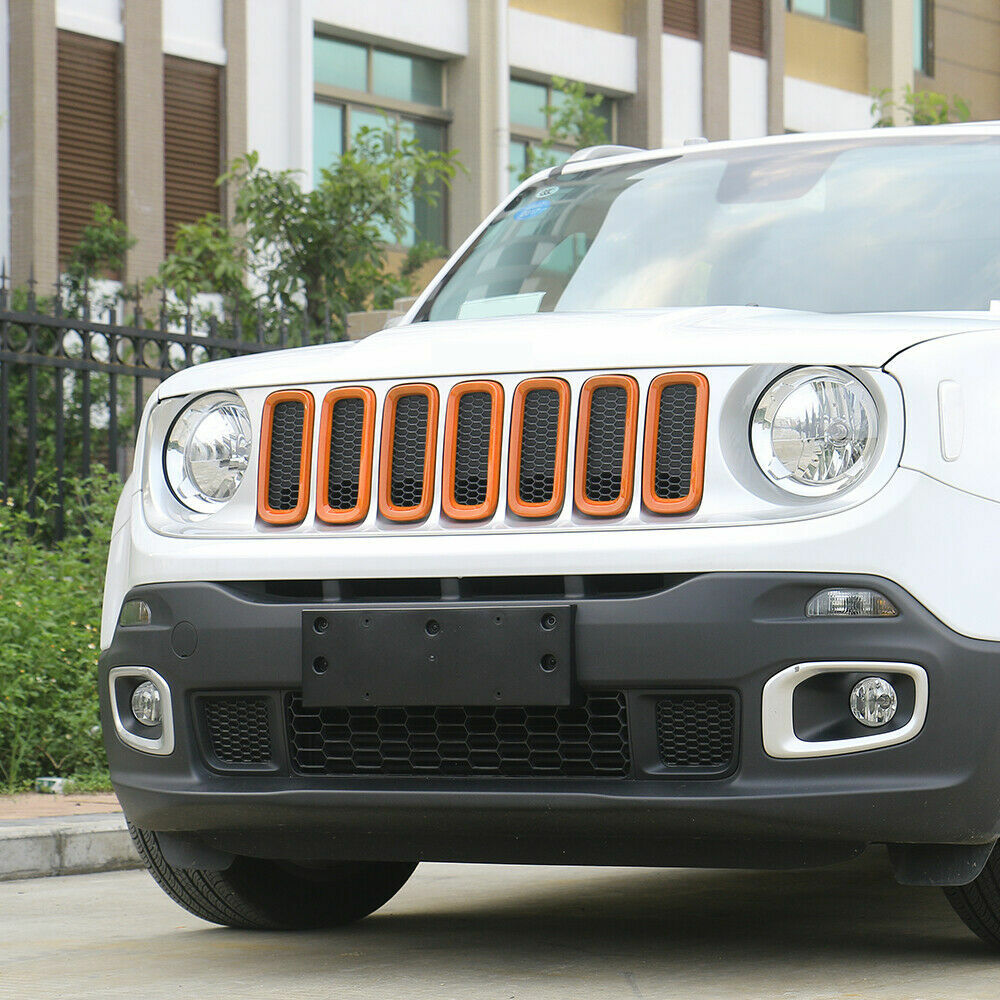 7-Piece Front Upper Grill Insert Cover Trim For Jeep Renegade 2016-2018 – Choose Color