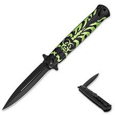 Apocalypses Hazard Assisted Stiletto Pocket Knife - Spring Assist - 9 Inches