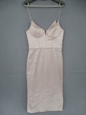 Zimmermann Dress Womens 1 Pink Satin Style Bodydcon Slip Sweetheart Pencil