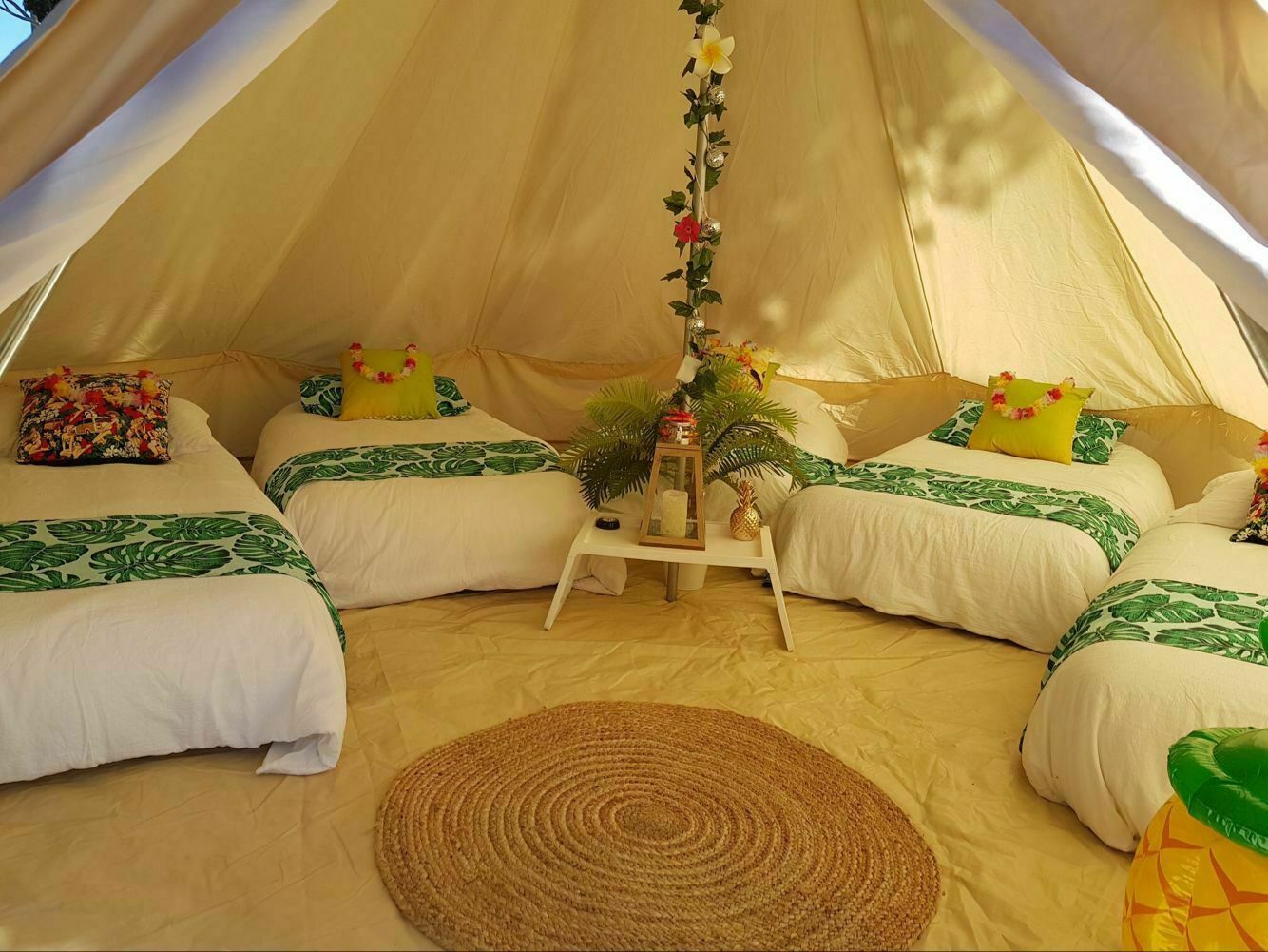 Single Door 6M Large Cotton Canvas Bell Tent Glamping British Yurt Camping Tent