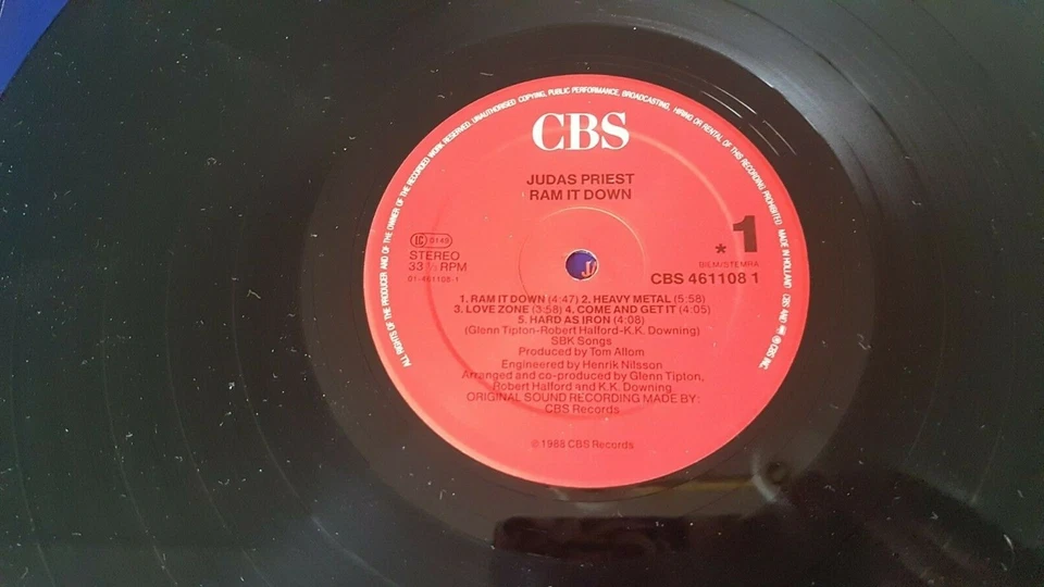 Judas Priest  / Ram It Down / Original 1988 Vinyl LP / CBS 5099746110819/ RARE ! - Bild 3 von 4
