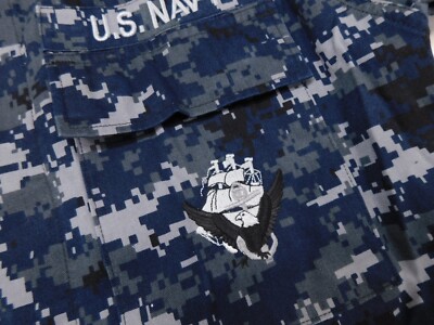 US Navy NWU Blouse 32 X-Short Type II USN Blue Camo Working