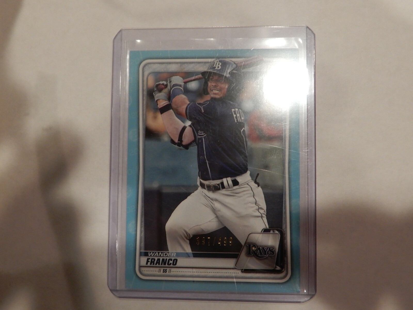 2020 Baseball Bowman Prospects Sky Blue Wander Franco  /499 Card #BP-1 Rays