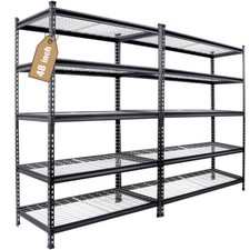 48"W x 24"D x 72"H 5-Tier Metal Storage Shelving Unit Storage Rack Shelves 2PACK