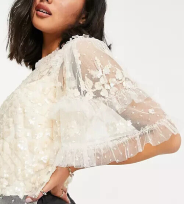 sequin embellished top