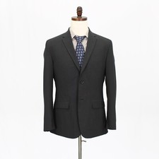 Calvin Klein 40R Gray Sport Coat Blazer Jacket Solid 2B Polyester