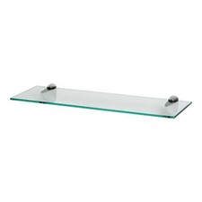 60cm Glass Floating Shelves Narrow Bathroom Wall Storage Display Shelf Unit