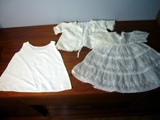 IVORY CHRISTENING OUTFIT 3 PC slip; gown; jacket Bonnet LACE SHEER 0-6 MONTHS