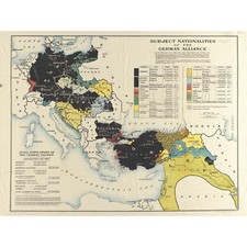 Langhans 1917 Map German Subject Allies Europe Huge Wall Art Poster Print