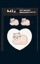 Pack of 3 'Embroidered Cats' Applique Craft Embellishments
