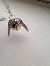 Golden Ball Wings Ball Locket Necklace 24"